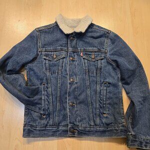 Levis Boys' Sherpa Lined Denim Trucker Jacket